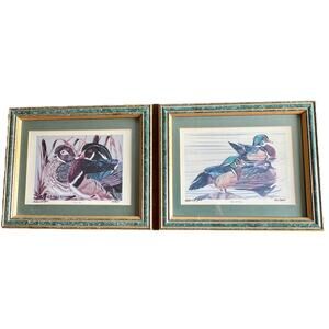 Vintage Richard G Lowe Duck Prints, Set Of 2-Signs Of Spring & Royal Pair SIGNED